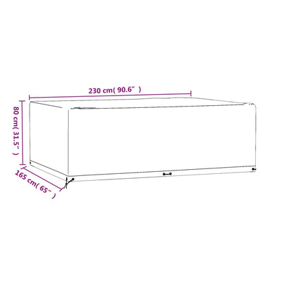 Tuinmeubelhoes met 12 oogjes rechthoekig 230x165x80 cm