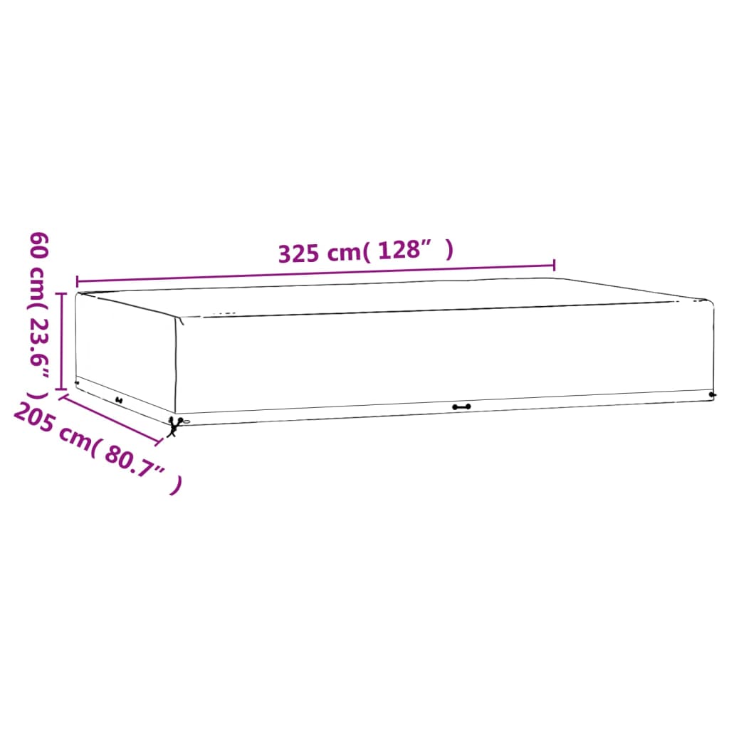 Tuinmeubelhoes met 16 oogjes rechthoekig 325x205x60 cm