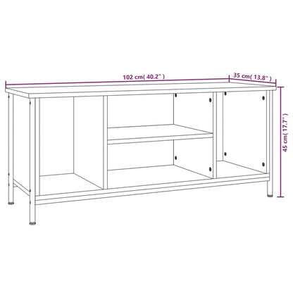 Tv-meubel 102x35x45 cm bewerkt hout zwart