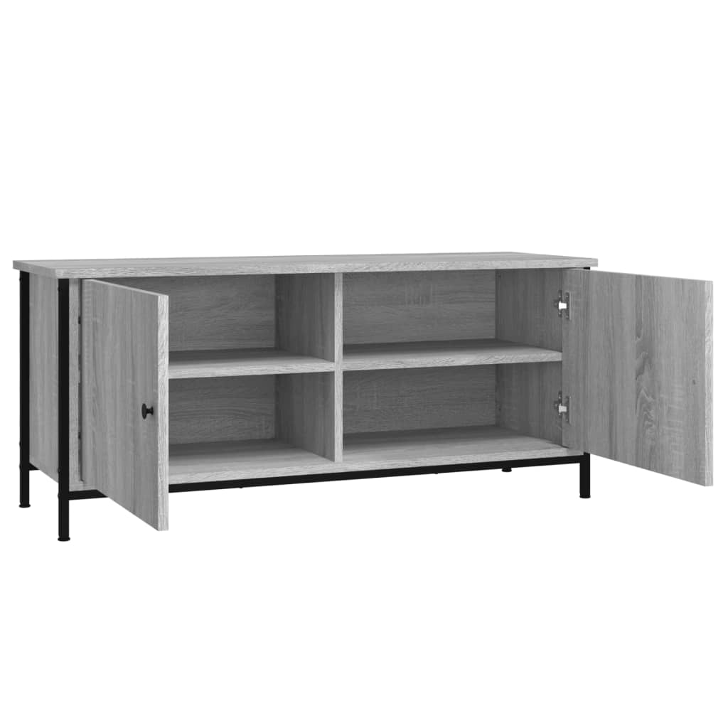 Tv-meubel 102x35x45 cm bewerkt hout grijs sonoma eikenkleurig