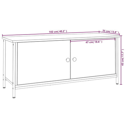 Tv-meubel 102x35x45 cm bewerkt hout sonoma eikenkleurig