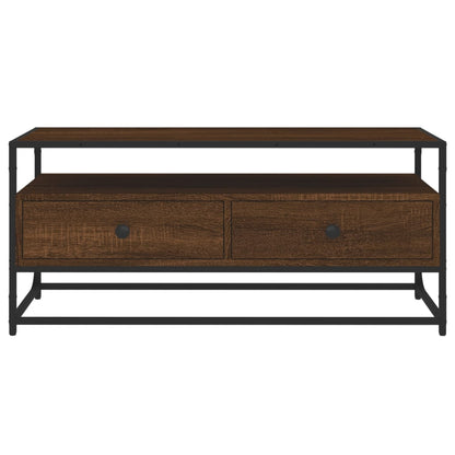 Tv-meubel 100x35x45 cm bewerkt hout bruin eikenkleur