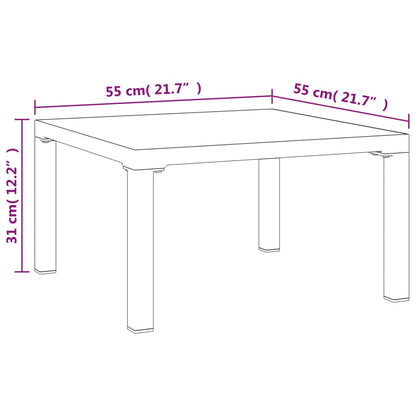 Salontafel tuin 55x55x31 cm DPC en staal grijs