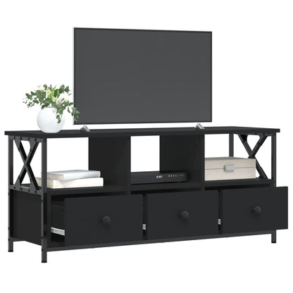 Tv-meubel 102x33x45 cm bewerkt hout en ijzer zwart