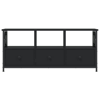 Tv-meubel 102x33x45 cm bewerkt hout en ijzer zwart