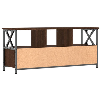 Tv-meubel 102x33x45 cm bewerkt hout en ijzer bruin eikenkleur