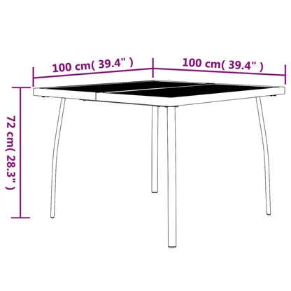 Tuintafel 100x100x72 cm staalgaas antracietkleurig