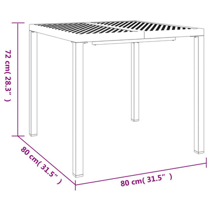 Tuintafel 80x80x72 cm staal antracietkleurig