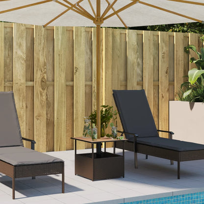 Tuintafel met parasolgat 55x55x46,5 cm poly rattan bruin