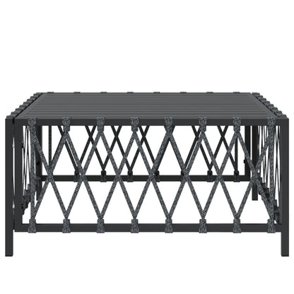 Tuintafel 70x70x34 cm geweven stof antracietkleurig