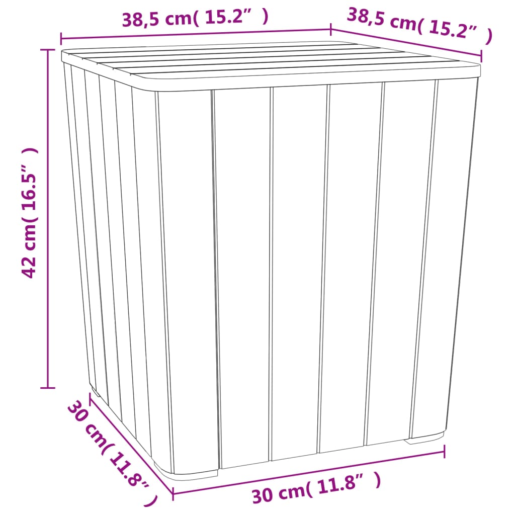 Tuintafel met afneembaar deksel polypropeen zwart