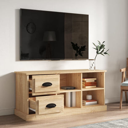 Tv-meubel 102x35,5x47,5 cm bewerkt hout sonoma eikenkleurig