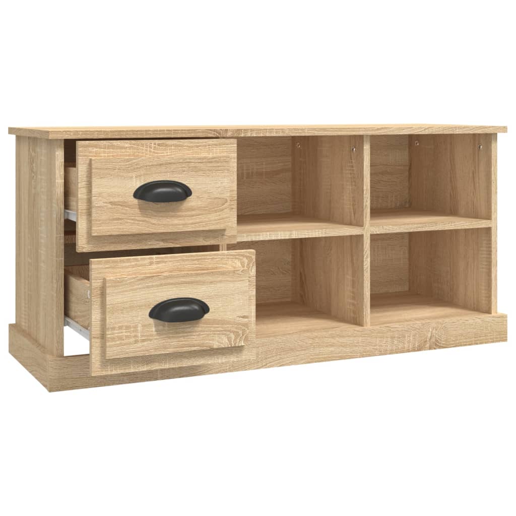 Tv-meubel 102x35,5x47,5 cm bewerkt hout sonoma eikenkleurig