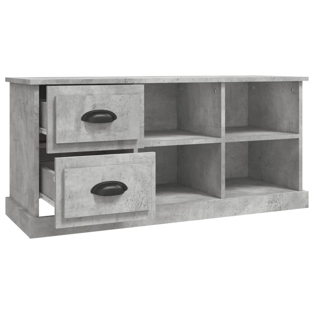 Tv-meubel 102x35,5x47,5 cm bewerkt hout betongrijs