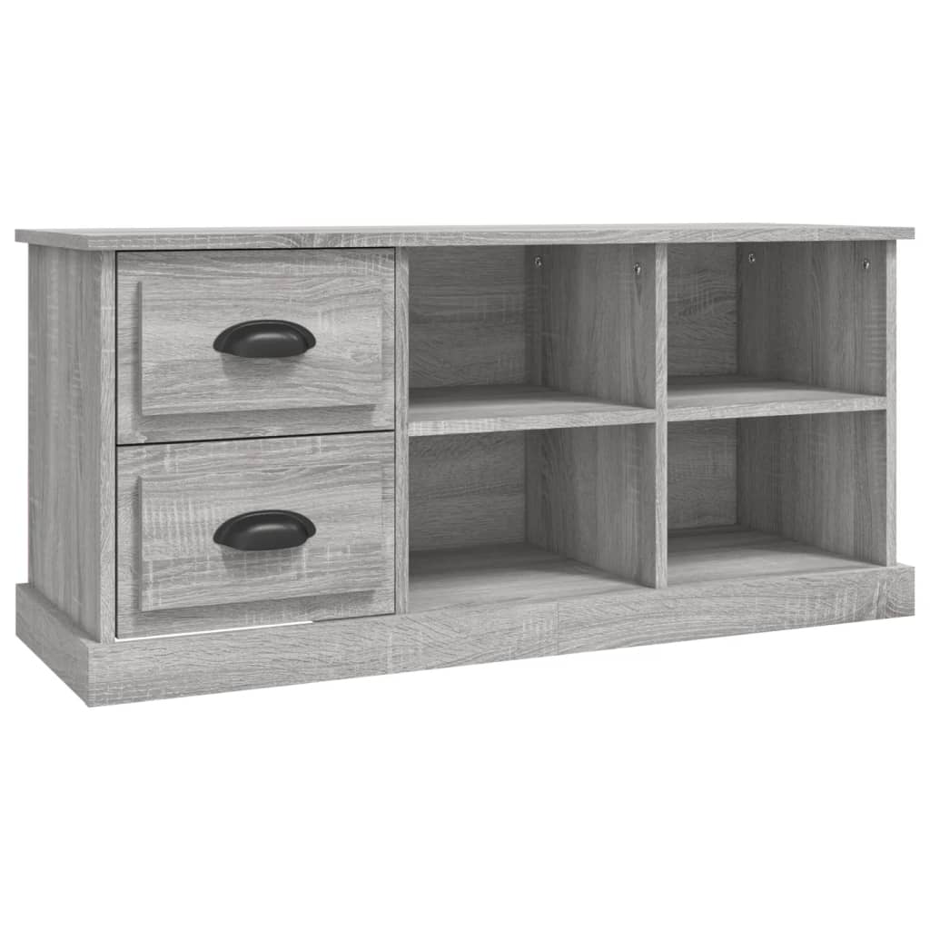 Tv-meubel 102x35,5x47,5 cm bewerkt hout grijs sonoma eikenkleur