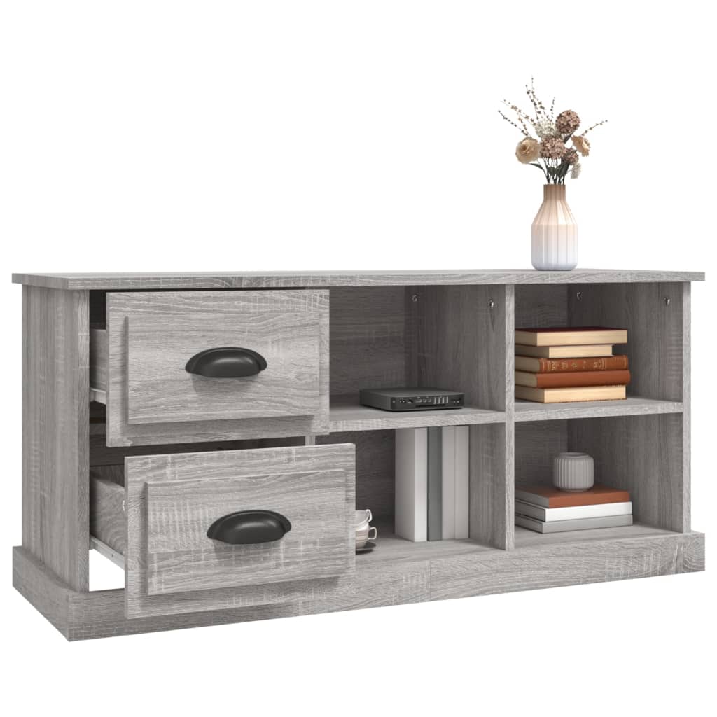 Tv-meubel 102x35,5x47,5 cm bewerkt hout grijs sonoma eikenkleur