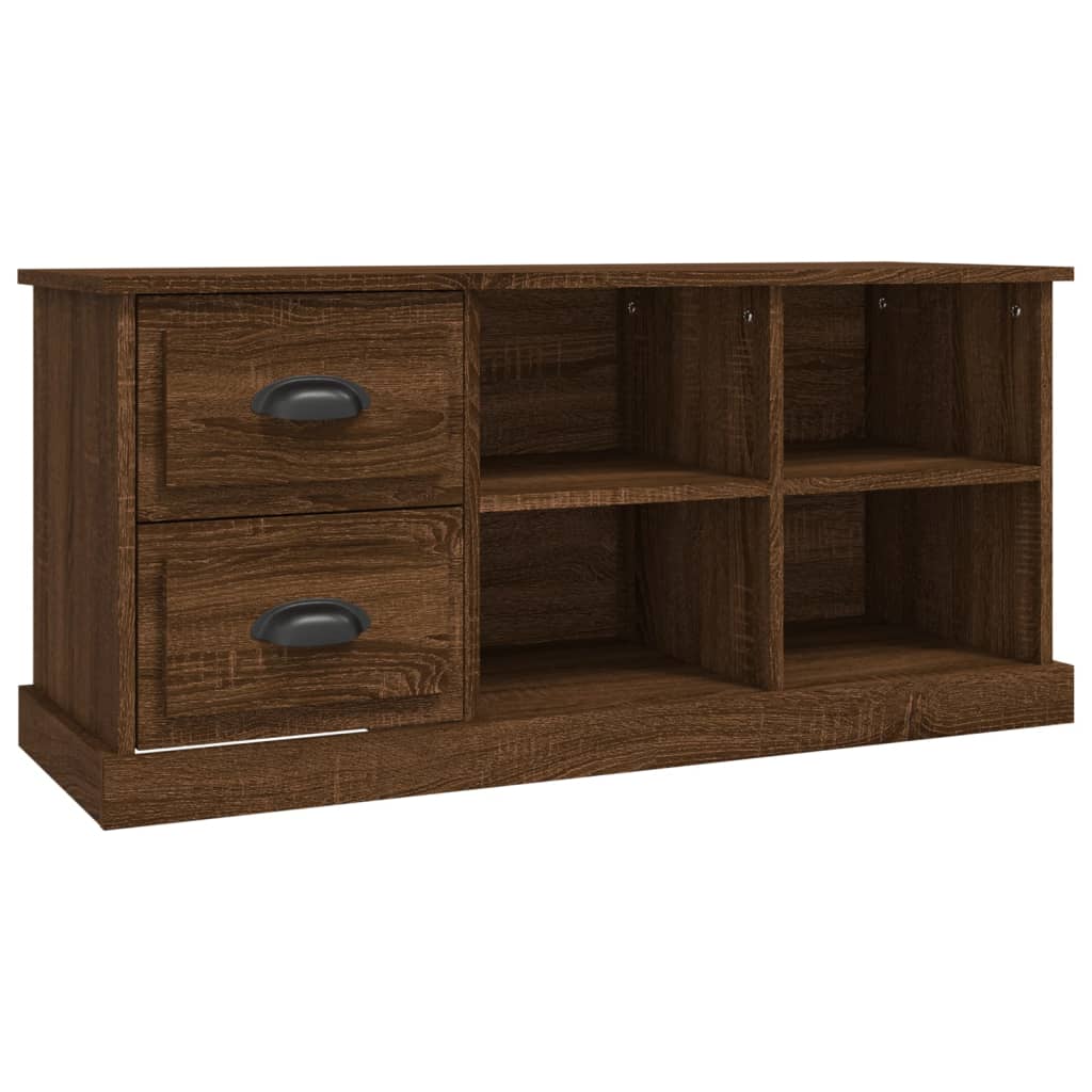 Tv-meubel 102x35,5x47,5 cm bewerkt hout bruin eikenkleur