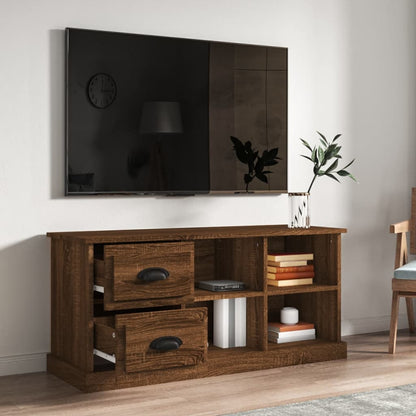 Tv-meubel 102x35,5x47,5 cm bewerkt hout bruin eikenkleur