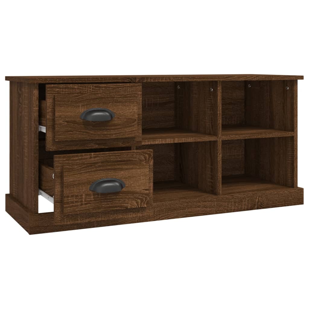 Tv-meubel 102x35,5x47,5 cm bewerkt hout bruin eikenkleur