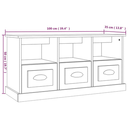 Tv-meubel 100x35x50 cm bewerkt hout wit