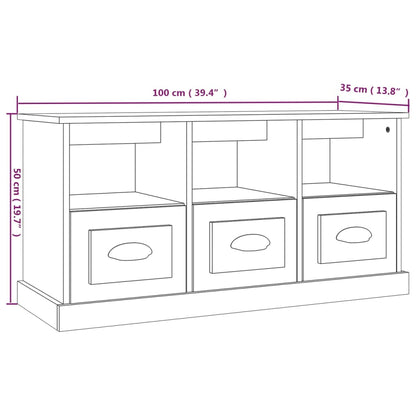 Tv-meubel 100x35x50 cm bewerkt hout sonoma eikenkleurig