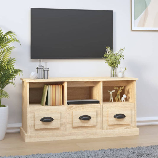 Tv-meubel 100x35x50 cm bewerkt hout sonoma eikenkleurig