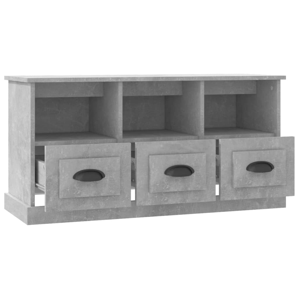 Tv-meubel 100x35x50 cm bewerkt hout betongrijs