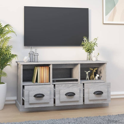 Tv-meubel 100x35x50 cm bewerkt hout grijs sonoma eikenkleurig