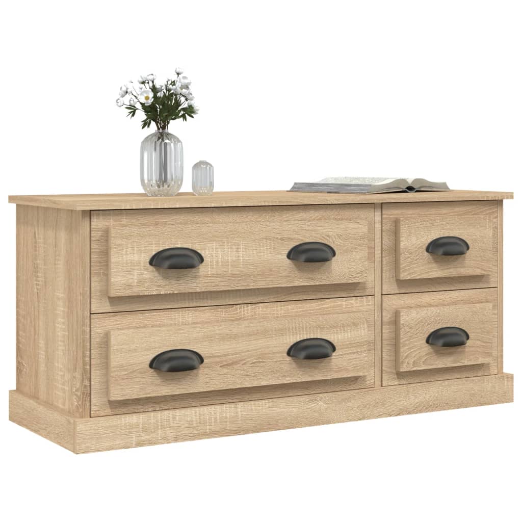 Tv-meubel 100x35,5x45 cm bewerkt hout sonoma eikenkleurig