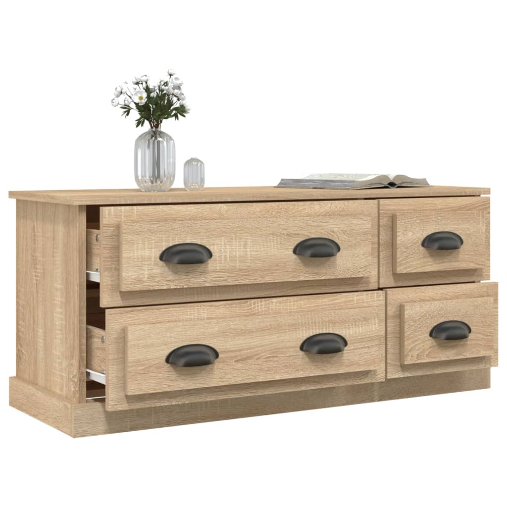 Tv-meubel 100x35,5x45 cm bewerkt hout sonoma eikenkleurig