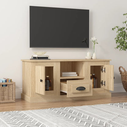 Tv-meubel 100x35,5x45 cm bewerkt hout sonoma eikenkleurig