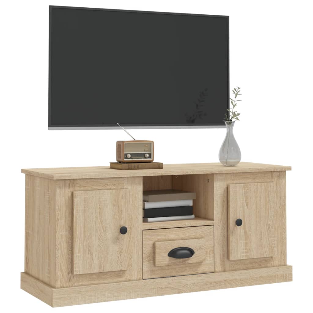 Tv-meubel 100x35,5x45 cm bewerkt hout sonoma eikenkleurig