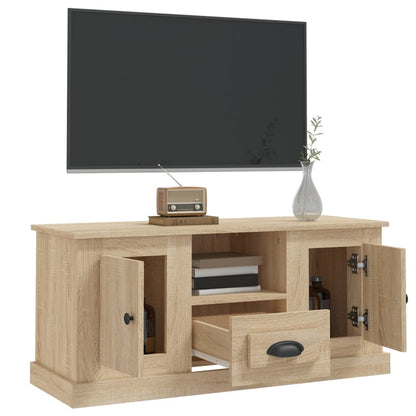 Tv-meubel 100x35,5x45 cm bewerkt hout sonoma eikenkleurig