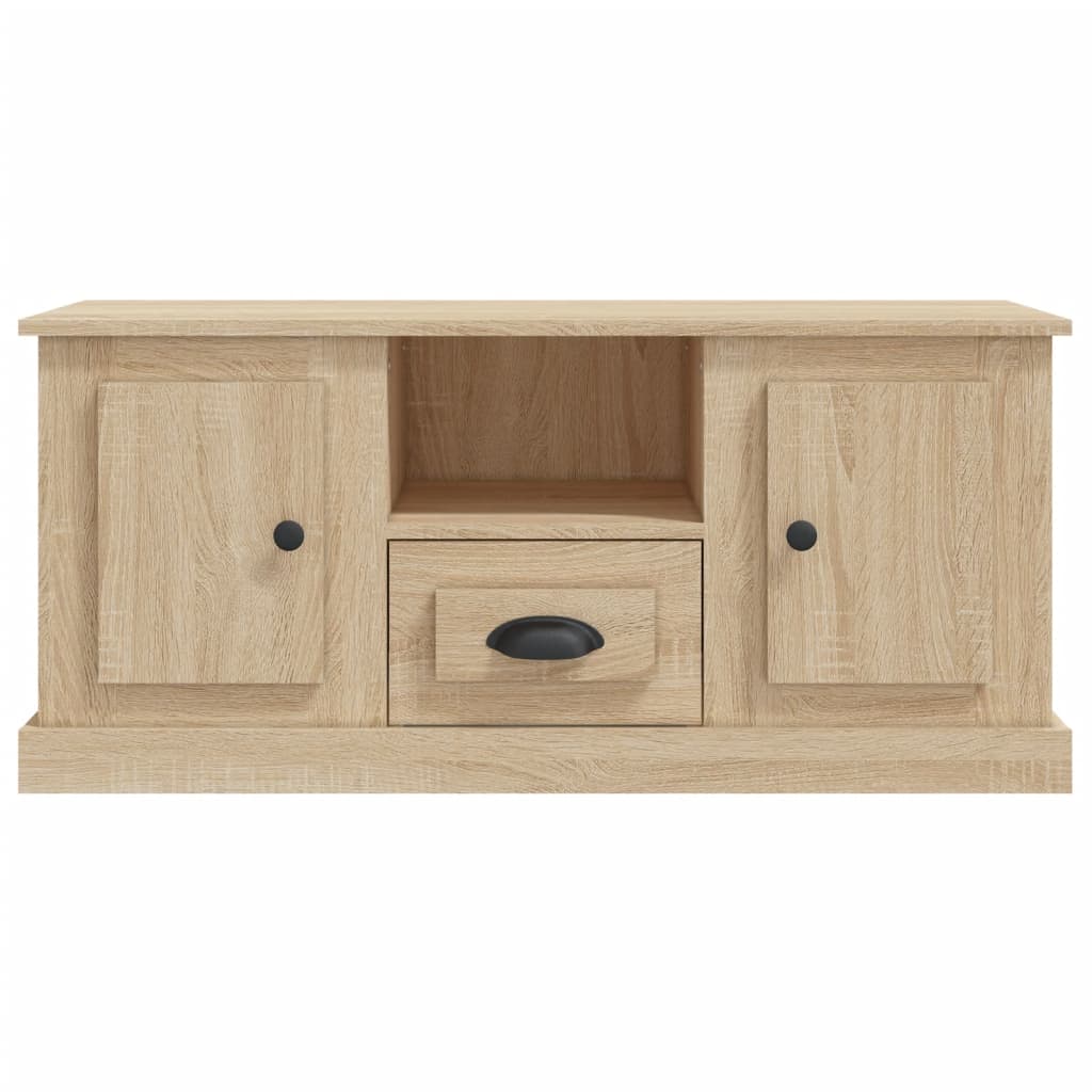 Tv-meubel 100x35,5x45 cm bewerkt hout sonoma eikenkleurig