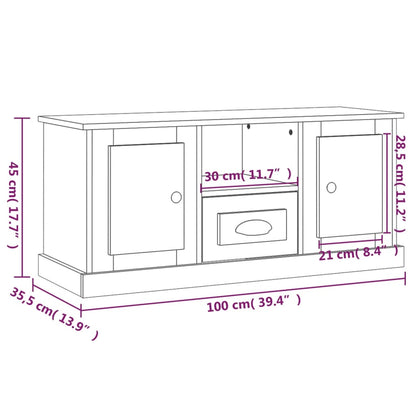 Tv-meubel 100x35,5x45 cm bewerkt hout sonoma eikenkleurig