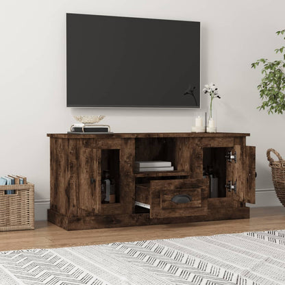 Tv-meubel 100x35,5x45 cm bewerkt hout gerookt eikenkleurig