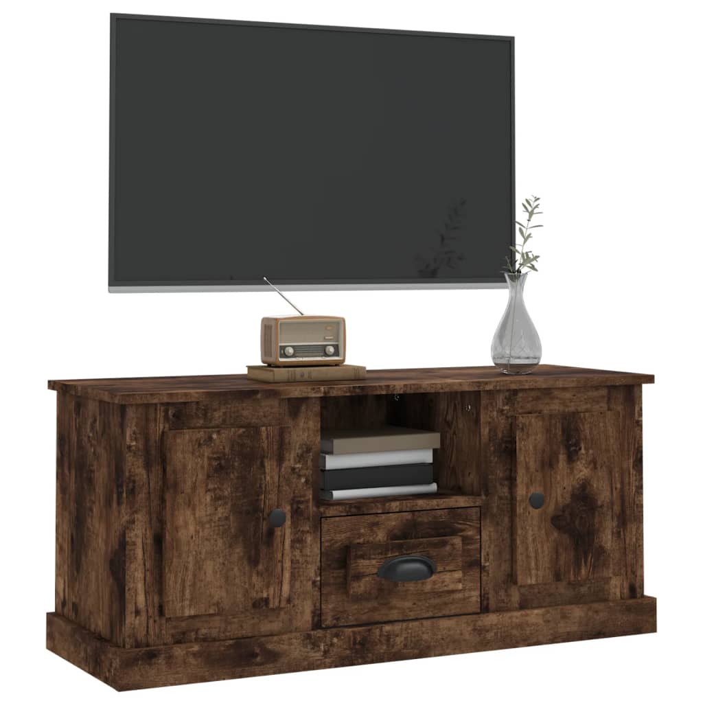 Tv-meubel 100x35,5x45 cm bewerkt hout gerookt eikenkleurig