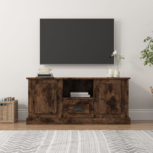 Tv-meubel 100x35,5x45 cm bewerkt hout gerookt eikenkleurig