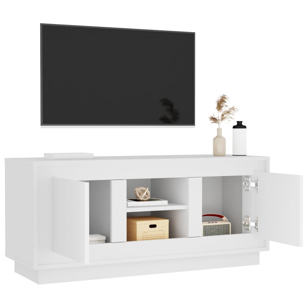 Tv-meubel 102x35x45 cm bewerkt hout wit