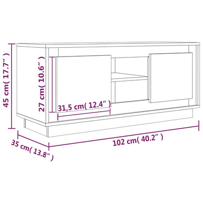 Tv-meubel 102x35x45 cm bewerkt hout wit