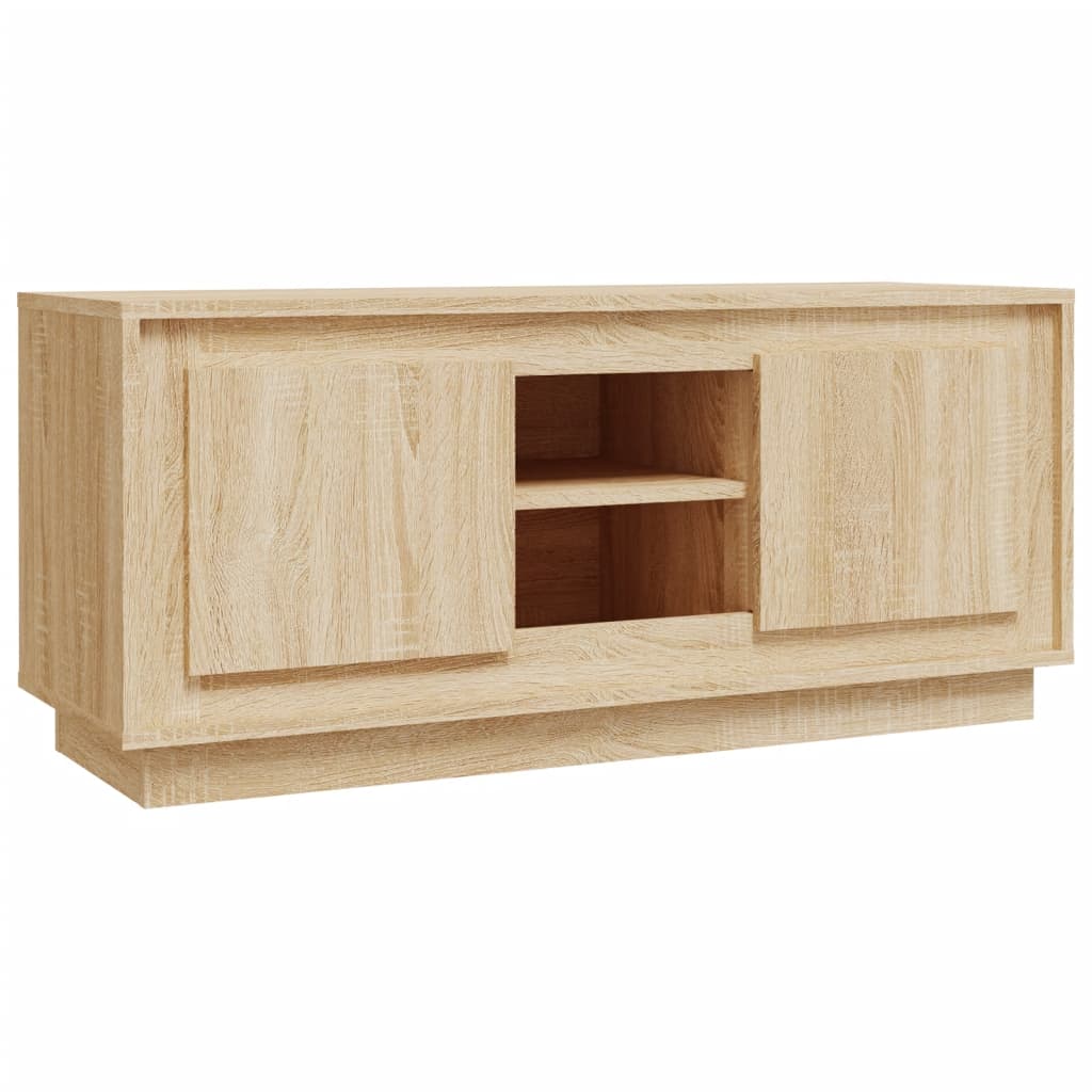 Tv-meubel 102x35x45 cm bewerkt hout sonoma eikenkleurig