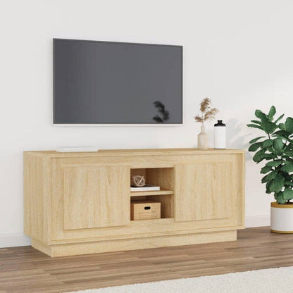 Tv-meubel 102x35x45 cm bewerkt hout sonoma eikenkleurig