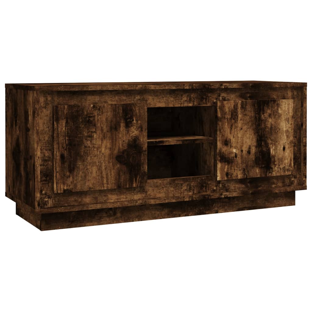 Tv-meubel 102x35x45 cm bewerkt hout gerookt eikenkleurig