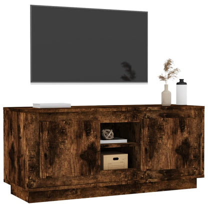 Tv-meubel 102x35x45 cm bewerkt hout gerookt eikenkleurig