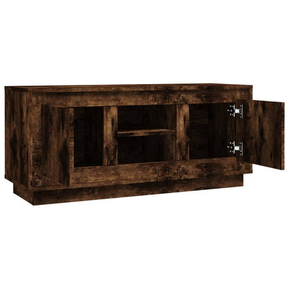 Tv-meubel 102x35x45 cm bewerkt hout gerookt eikenkleurig