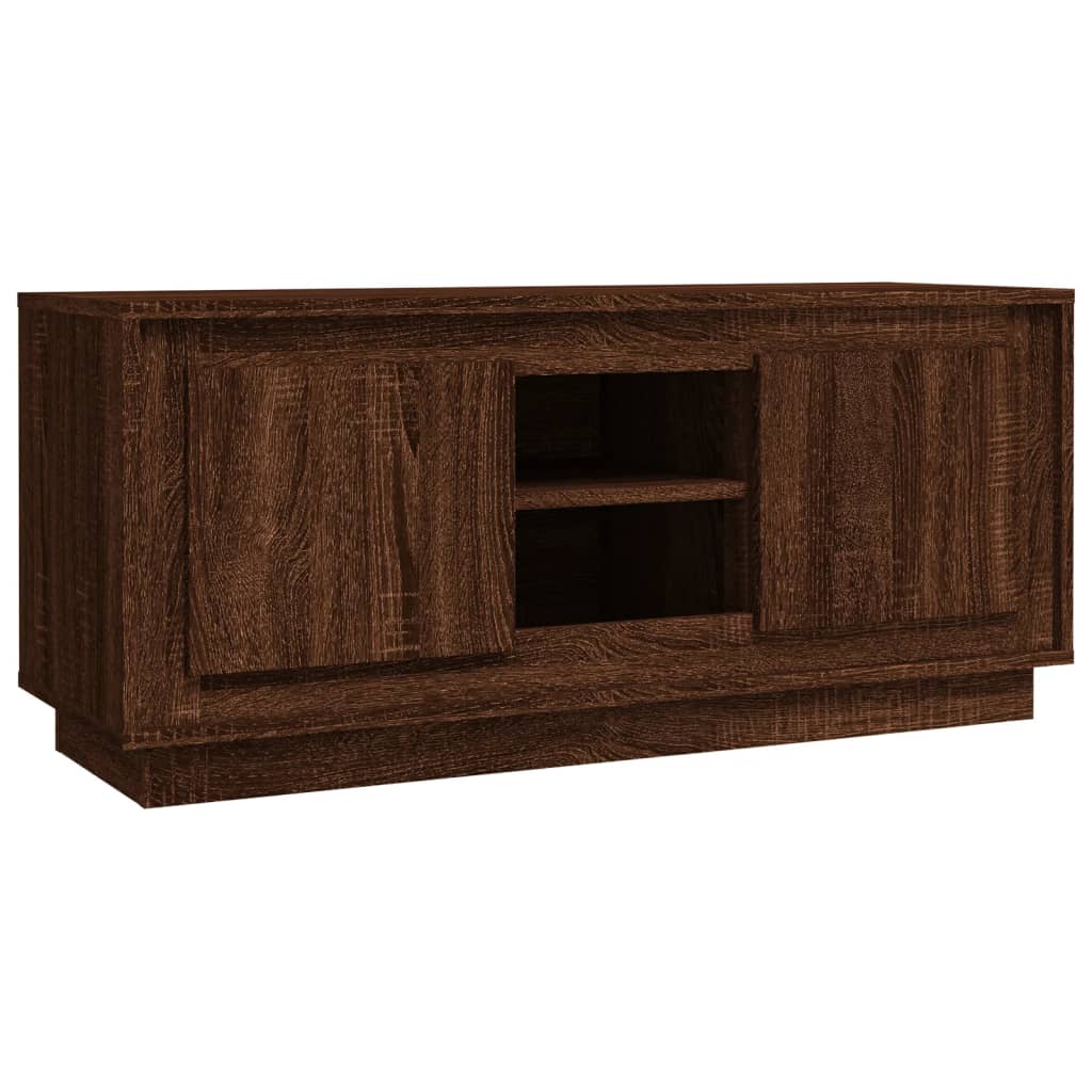 Tv-meubel 102x35x45 cm bewerkt hout bruin eikenkleur