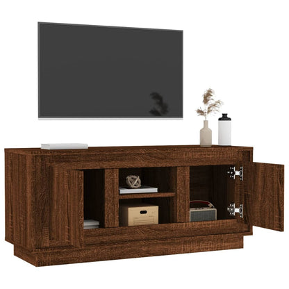 Tv-meubel 102x35x45 cm bewerkt hout bruin eikenkleur