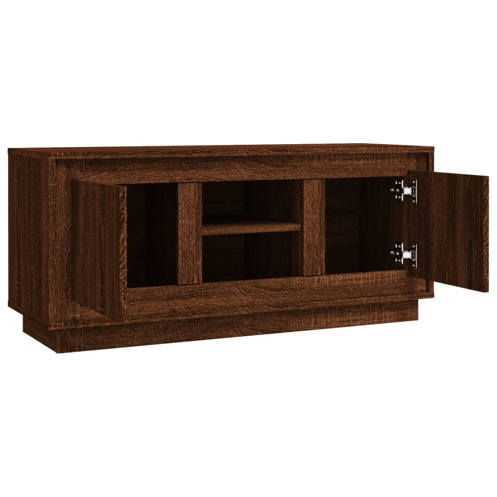 Tv-meubel 102x35x45 cm bewerkt hout bruin eikenkleur