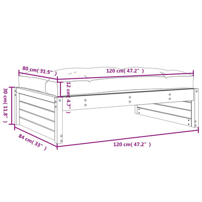 Tuinvoetenbank 120x80 cm massief grenenhout wit