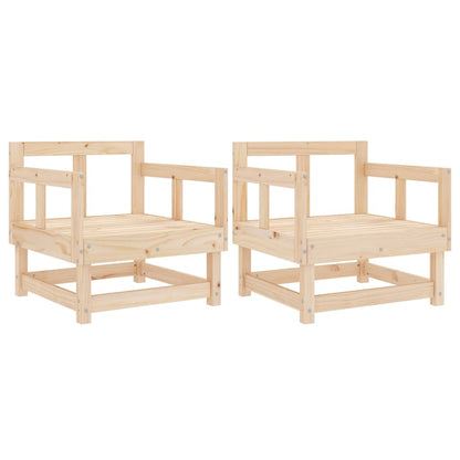 Tuinstoelen 2 st massief grenenhout